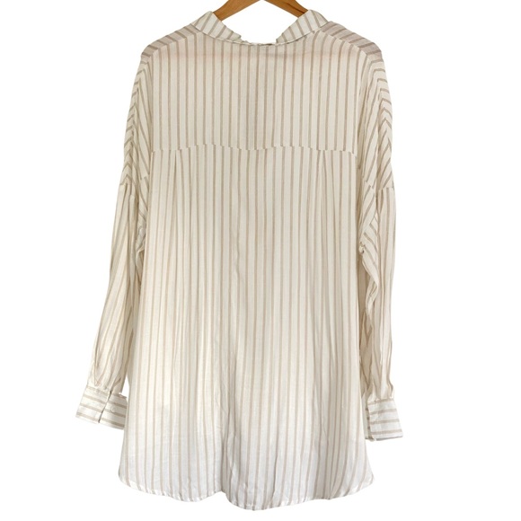 BNWT Plus Size Women stripe Shirt blouse Ladies Baggy Oversized Top Size 16 - Picture 3 of 10